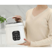 소형 차 여행 전기 밥 솥 보온 찜기 시가잭 화물 트럭, 1.6L 12V  1m시거잭5m케이블