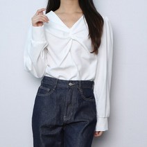 모던 꼬임 셔링 블라우스