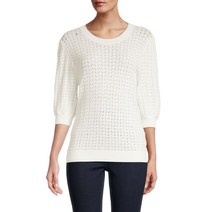 ELIE TAHARI 엘리 타하리 Elbow-Sleeve Knit Top - SKY WHITE107729