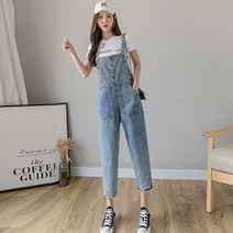 코카마니 여성 빅포켓 스티치 연청 빈티지 워싱 청멜빵 예쁜 팬츠 청바지