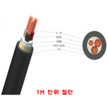 TFR-CV 케이블 전기선 전력선 전선 6SQ 1C 2C 3C 4C 1M 단위 절단, 6SQx4C