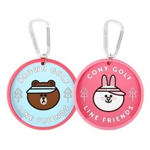 라인 프렌즈 브라운 코니 실리콘 네임택 2개