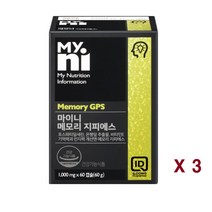 마이니 징코 포스파티딜세린 은행잎추출물 분말 플라보놀배당체 비타민e 기억력 혈행 두뇌 메모리 지피에스 영양제 노인 수험생 청소년, 3박스, 60캡슐