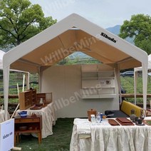 가제보 방수천막 야외가구 조경자재 쉘터텐트 캐노피천막, 3mx3m 아이보리(아치텐트)