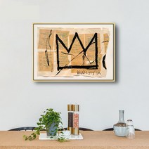 Jean-Michel Basquiat 장 미쉘 바스키아 그림 작품 왕관, 화이트