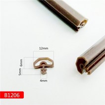 방음 파티션 벽 칸막이 새로운 세대의 실리콘 고무 씰링 스트립 충돌 도어 끈 스트립, 암갈색 12x6mm