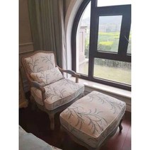 미국 거실 패브릭 가죽 앤틱 소파 유럽 침실 의자 프랑스 클래식 쇼파 1인용, . + BJ.네이비 원터치 밀이삭 자수