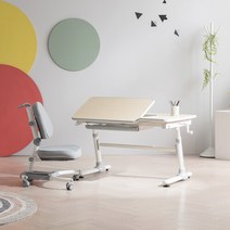 위드그로우 스마트 2.0 높이각도조절 책상+지니의자 Y402S SET, 책상블루+의자그린+의자커버그린