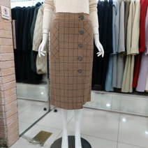 제이제이지고트 버튼 체크 절개 스커트 GJCA0SKR1
