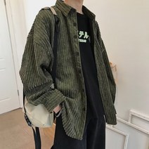 청춘 코디 셔츠 코듀로이 심플 문예 퓨어 가을 루즈핏 남성 긴팔