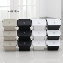모던데일 재활용 분리수거함 2P, 블랙, 2개