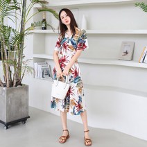 프롬코 여성 여름 트로피칼 휴양지 원피스 [자체제작 FRC6]