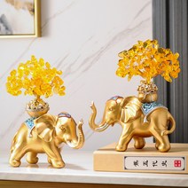 풍수인테리어 코끼리 장식품 소품 개업선물 모음 집들이 선물 풍수 거실 인테리어, 황금