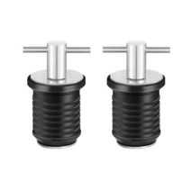 바다 낚시보트 고무보트 448C 2 Pcs Brass/Stainless Steel T-Handle Drain Plug Rubber Scupper Twist-Tur, 03 32MM-Silver