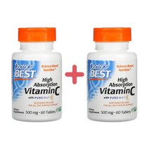 (1+1) 닥터스베스트 고흡수 비타민C Doctors Best 퓨어웨이C 500mg 60정 2팩, 1개, 기본
