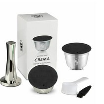 커피 머신 호환 부품 재사용 가능한 캡슐 컵 dolce gusto lumio 색상과 가능 리필 필터 스테인레스 스틸 바디 오리지널 디자인 뚜껑, 2 컵 1 탬퍼