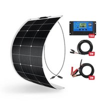 DOKIO18V100W 200W 400W 플렉서블 태양 전지 패널 세트 자동차홈캠핑 방수 단결정 솔라 충전 12V 배터리태양광 태양열 발전 태양광 dfsp100m, 01 18V 100W 10A, 18V 100W 10A