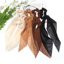 코욜하우키 [ 4종 세트 ] 곱창 머리끈 곱창밴드 똥머리 곱창끈 헤어 포니테일 실크 스크런치 롱 리본