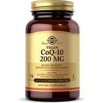 솔가 베지테리언 CoQ-10 200mg 베지터블 캡슐 무설탕 글루텐 프리, 60개입, 2개, 60정