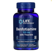 라이프익스텐션 베포티아민 100mg 120정 활성형비타민B1 Life Extension Benfotiamine with Thiamine, 1개, 기본
