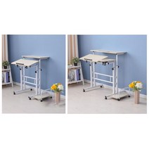 서재 작업 노트북 거치 책상 이동식 수동 높이조절, 일반형 핑크