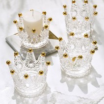 리빙셀렉트 크라운 캔들 티라이트 홀더 소품 보관, 골드