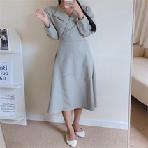 셀러허브(잡화) 여자 들러리룩 심플 미니멀리즘 롱원피스