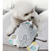 강아지 장난감 벨벳 애착 인형 분리불안 이갈이 쿠션 베개 반려동물, 코끼리_그레이