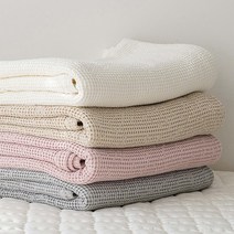 [올리비아데코] 멜로우 코튼 빌라모달 와플 피그워싱 이불(S)