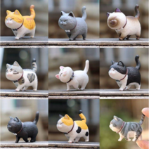 귀요미 고양이 피규어 미니어쳐 9종세트, 혼합색상