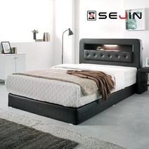 세진침대 세진 리우 LED 투매트리스침대 프레임만, 초코브라운