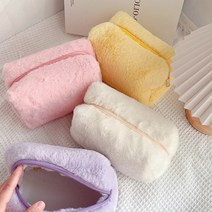 PK글로벌 보들보들 화장품 파우치 휴대용 보조 파우치 극세사 필통