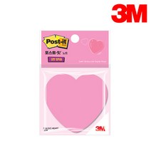 포스트잇 강한점착용 다이컷 노트 76 x 76 mm, 하트, 3개