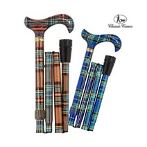 클래식케인즈 타탄접이식지팡이 노인지팡이, 블루체크