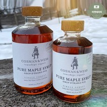 캐나다 코스만웹 오가닉 메이플 시럽 250ml*2병 / 단일숲 생산 무살충제스프레이 프리미엄시럽, 2개, 250ml