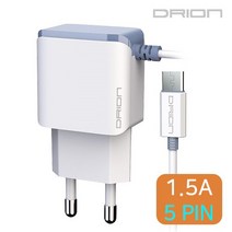 드리온 1.5A 가정용충전기 케이블 일체형 마이크로5핀 아이폰 8핀 신형 C타입, 1개