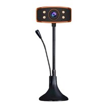 컴퓨터 카메라 웹캠 PC 화상캠 노트북 1080p 풀 hd usb 웹 마이크 usb 플러그 앤 플레이 pc 액세서리용 화상 통화 웹 캠, 주황색