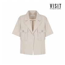 [비지트인뉴욕] (VISIT IN NEWYORK) 포켓 리넨 숏 재킷(VX6JK31)