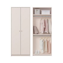 한샘 보나 주니어 옷장 80cm 일반형 2단행거, 파우더핑크_골드(C)