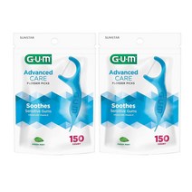 G.U.M 어드밴스드케어 플로서 150개 x 2팩 구강 치간칫솔 교정 치실 이빨 치간솔, 단품