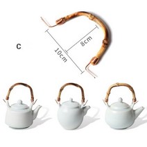 도예 조소 도자기 U 자형 찻주전자 핸들 대나무/황동 교체용 차 세트 세라믹 용품, teapot handle C