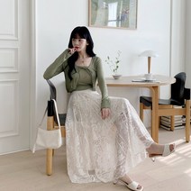 코지 여자 남심저격 페미닌 데일리 스트랩 나시 가디건 세트