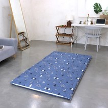 양면누빔 트리 요매트커버(매트솜 X) 100% 자체제작 S/SS/Q, 블루