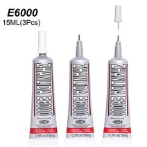 강력접착제 3Pcs 15ML T7000 검은 접착제 슈퍼 T-7000 T8000 패브릭 섬유 휴대 전화 유리 터치 스크린 LCD 구성 요소 T9000 T5000, 6.Clear E6000 15ML 3Pc