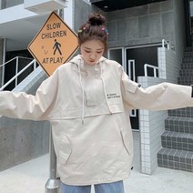 오버핏 커플 아노락 패션 바람막이 후드 편한 티셔츠 남자박스티 _ 7501209EA