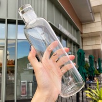 타임 마커가 있는 플라스틱 물병 750ml 크리에이티브 대용량 새지 않는 음료 병 드롭 방지 스포츠, 500ml-A