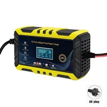 지게차 자동차 충전기 12v 6a 오토바이 6ah-100ah 완전 자동 배터리 스타터 디지털 습식, au 플러그 노란색