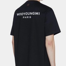 WOOYOUNGMI 우영미 쁘띠트렌드 2022 여름 레터링 로고 프린팅 라운드 루즈핏 반팔