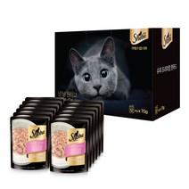 쉬바 고양이 주식 파우치 참치와 게살, 생선, 70g, 12팩