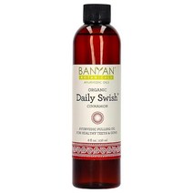 Banyan Botanicals Daily Swish Mint – 코코넛 오일이 함유된 유기농 아유르베다 오일 풀링 구강 세정제 건강 치아 및 잇몸용 963 9g(34온스) GMO, 시나몬._8 Fl Oz (Pack of 1)